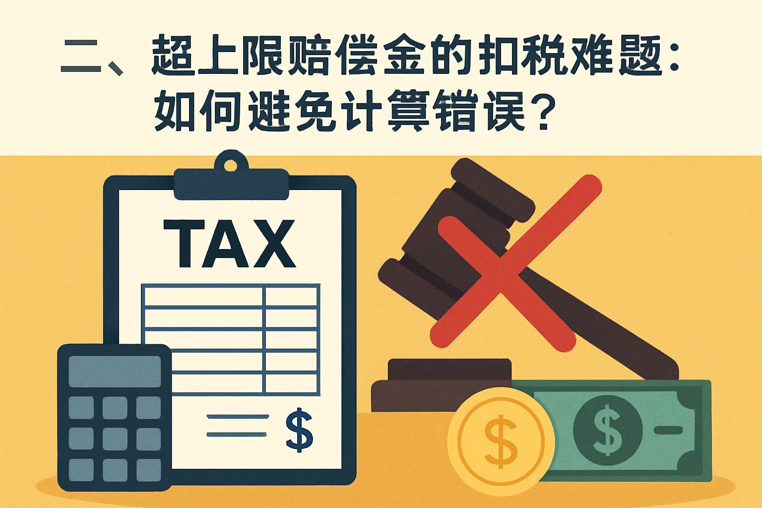 二、超上限赔偿金的扣税难题：如何避免计算错误？