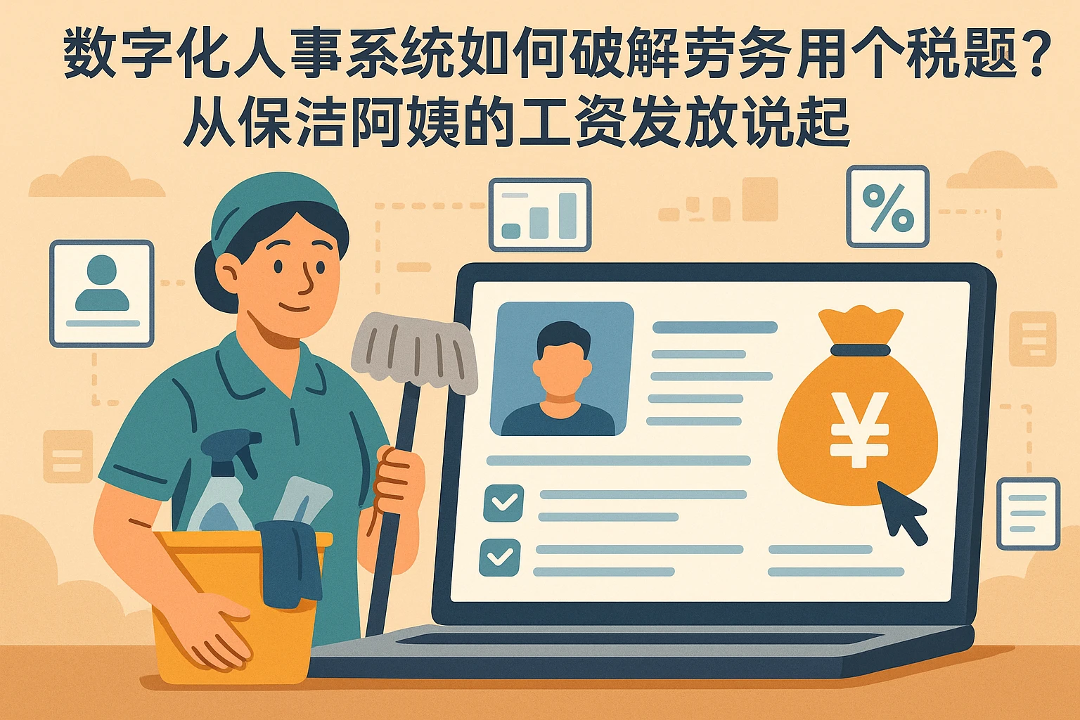 数字化人事系统如何破解劳务用工个税难题？从保洁阿姨的工资发放说起