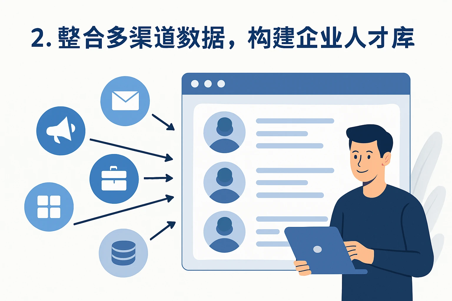 2. 整合多渠道数据，构建企业人才库