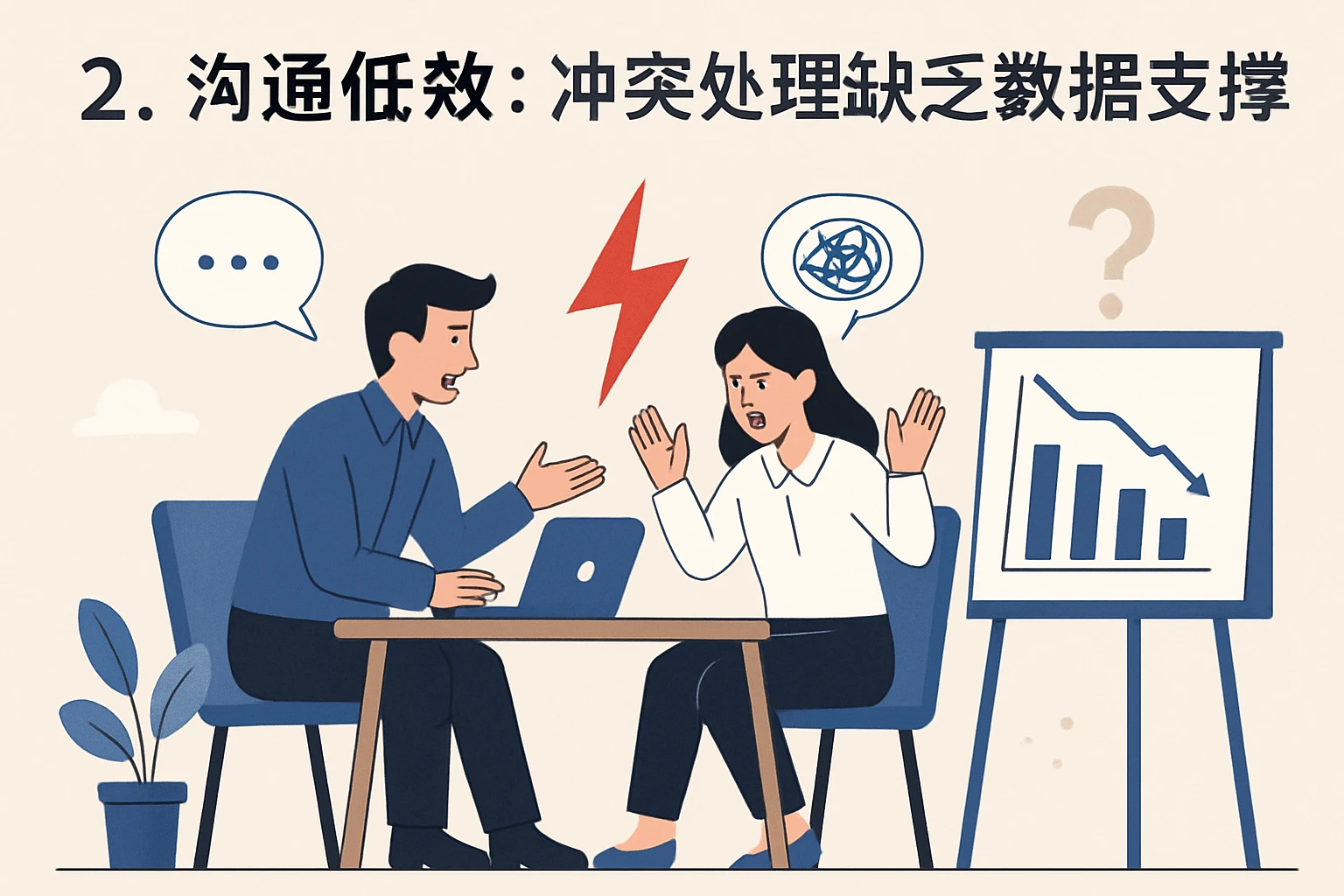 2. 沟通低效：冲突处理缺乏数据支撑