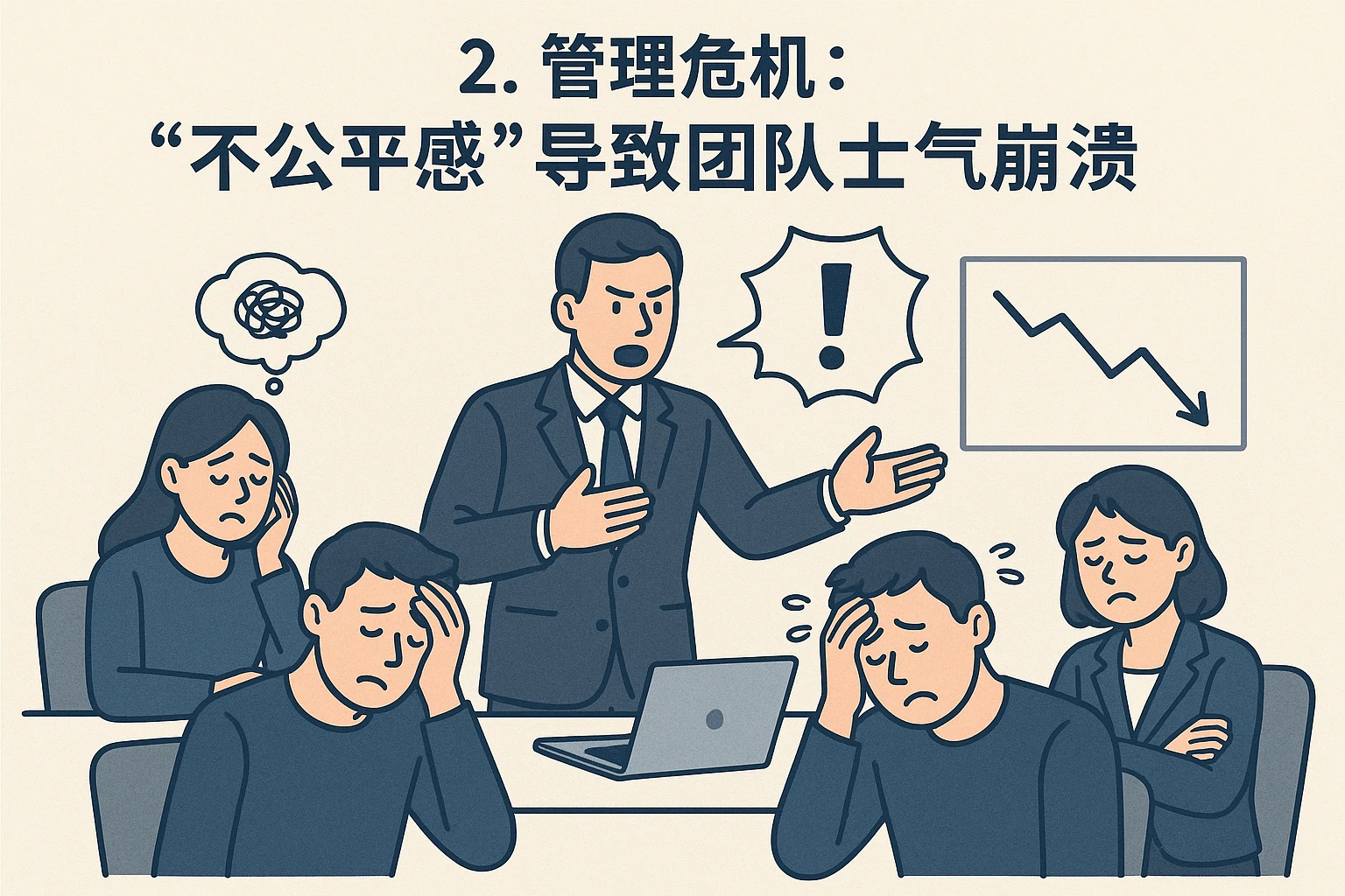 2. 管理危机：“不公平感”导致团队士气崩溃