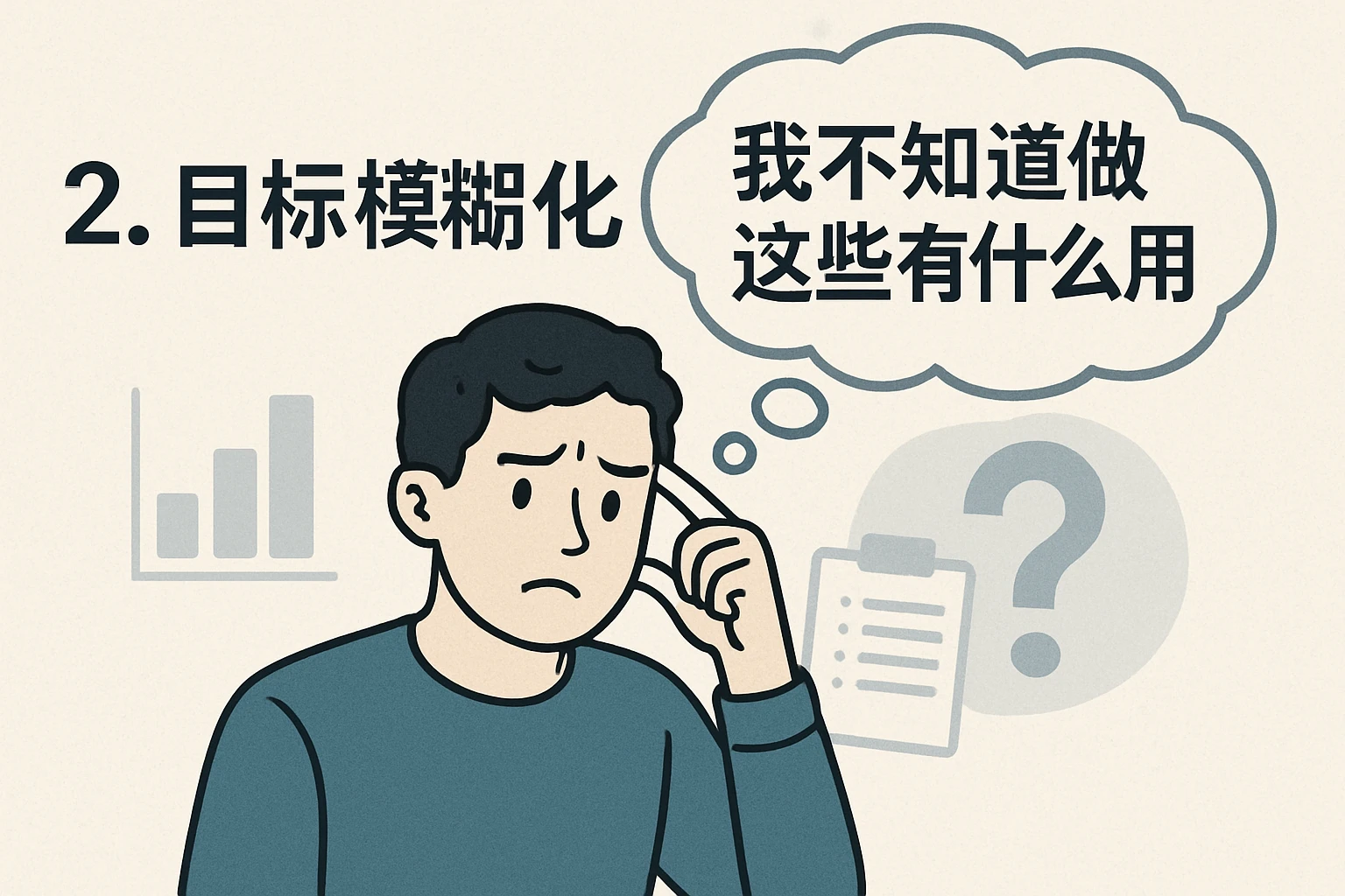 2. 目标模糊化：“我不知道做这些有什么用”