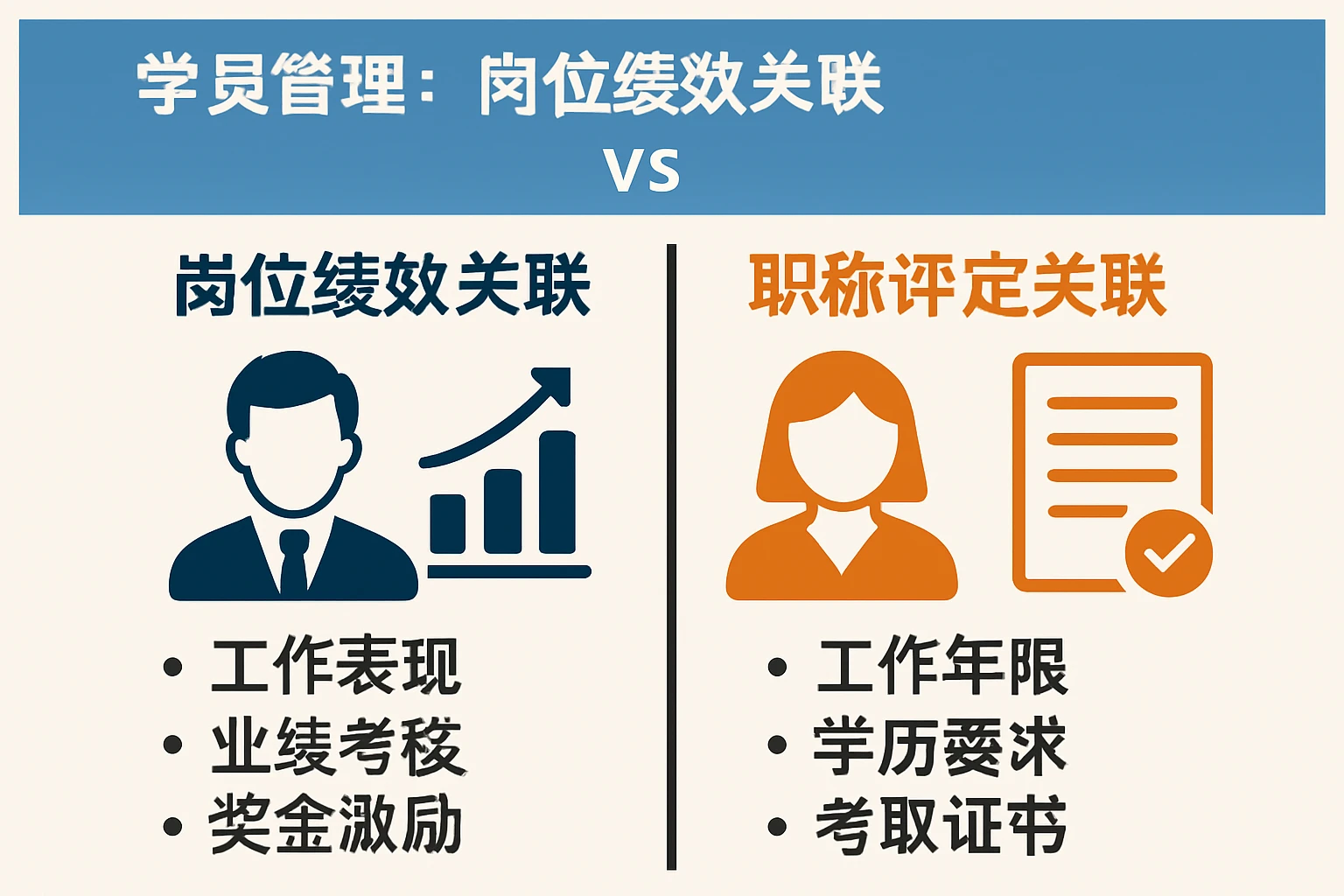 2. 学员管理：岗位绩效关联vs职称评定关联