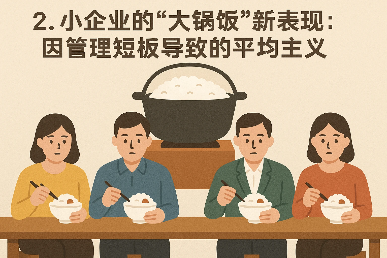2. 小企业的“大锅饭”新表现：因管理短板导致的平均主义