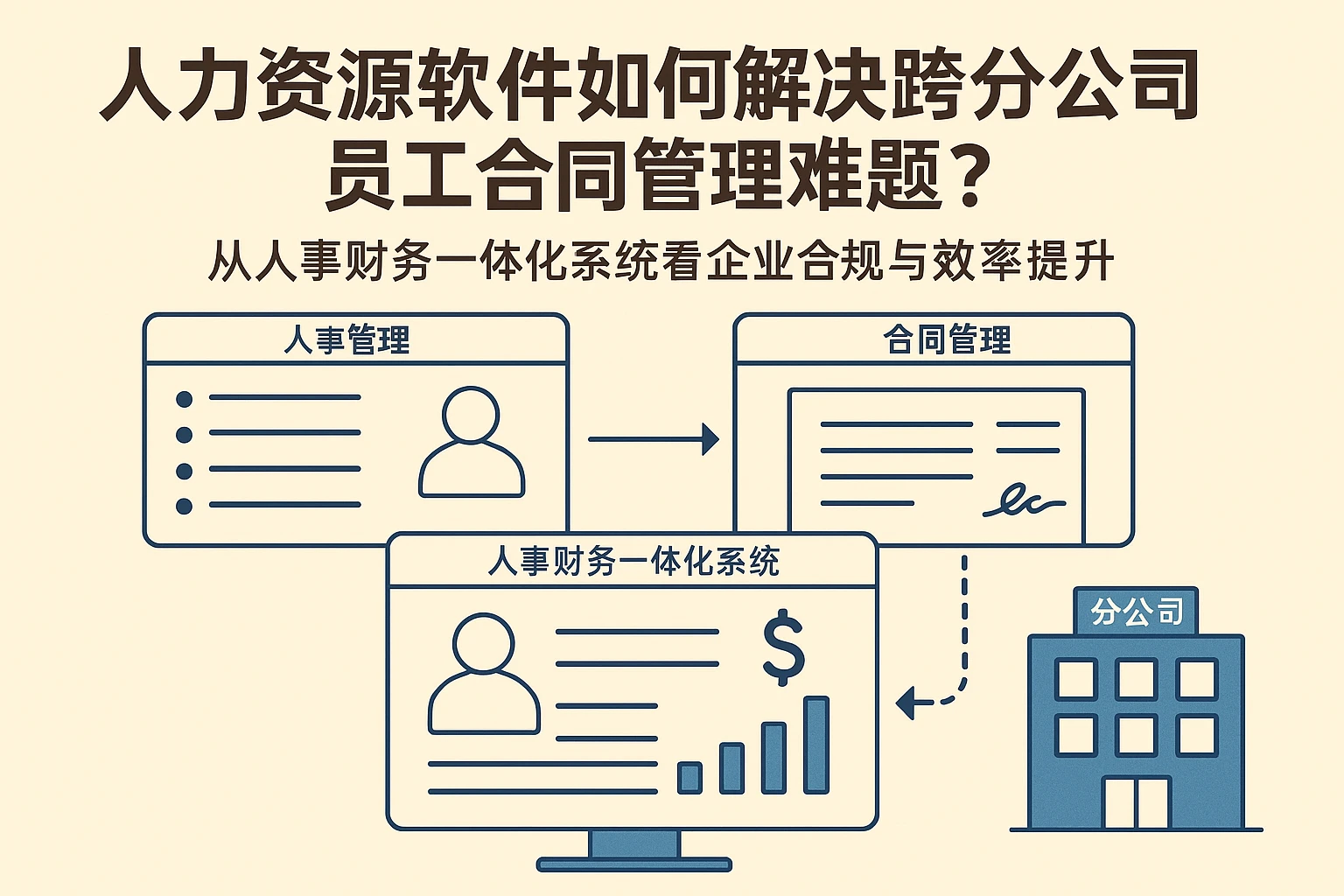人力资源软件如何解决跨分公司员工合同管理难题？——从人事财务一体化系统看企业合规与效率提升