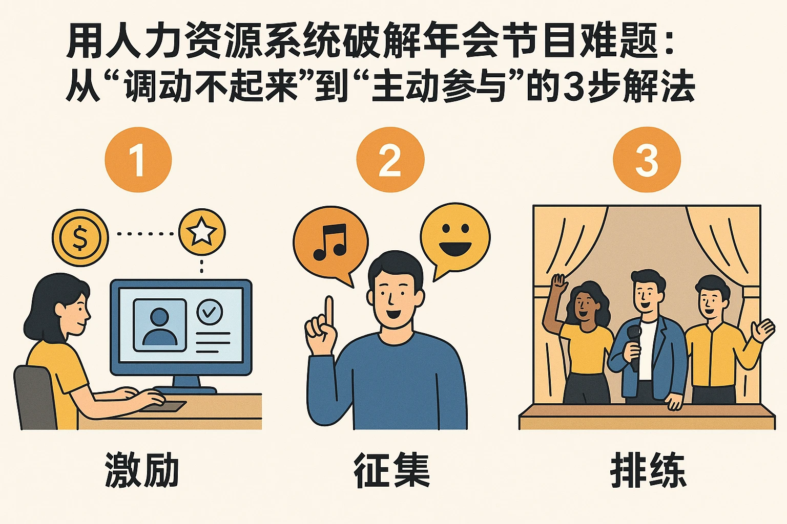 用人力资源系统破解年会节目难题：从“调动不起来”到“主动参与”的3步解法