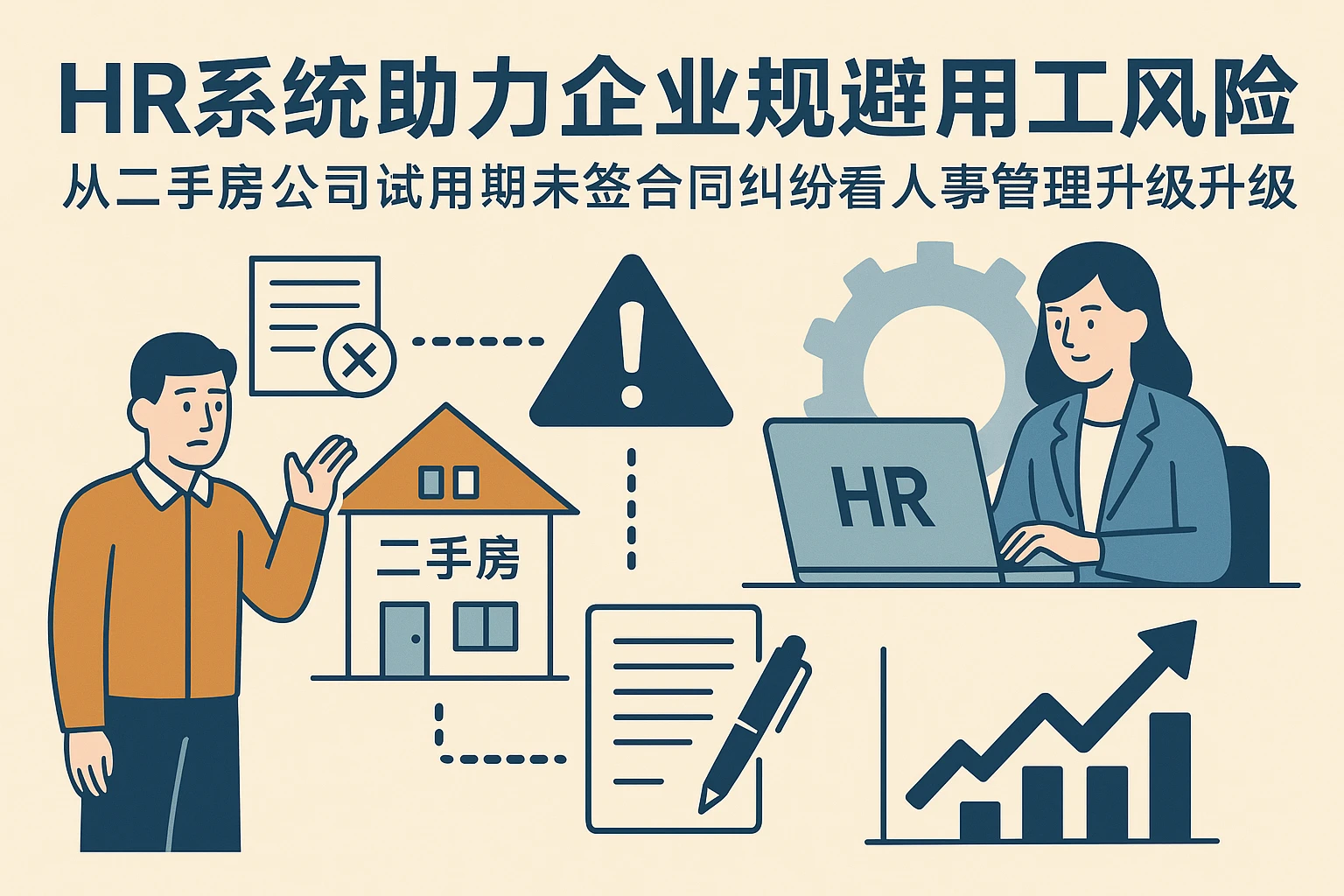 HR系统助力企业规避用工风险：从二手房公司试用期未签合同纠纷看人事管理升级