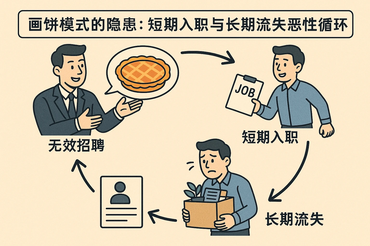 2. 画饼模式的隐患：短期入职与长期流失的恶性循环