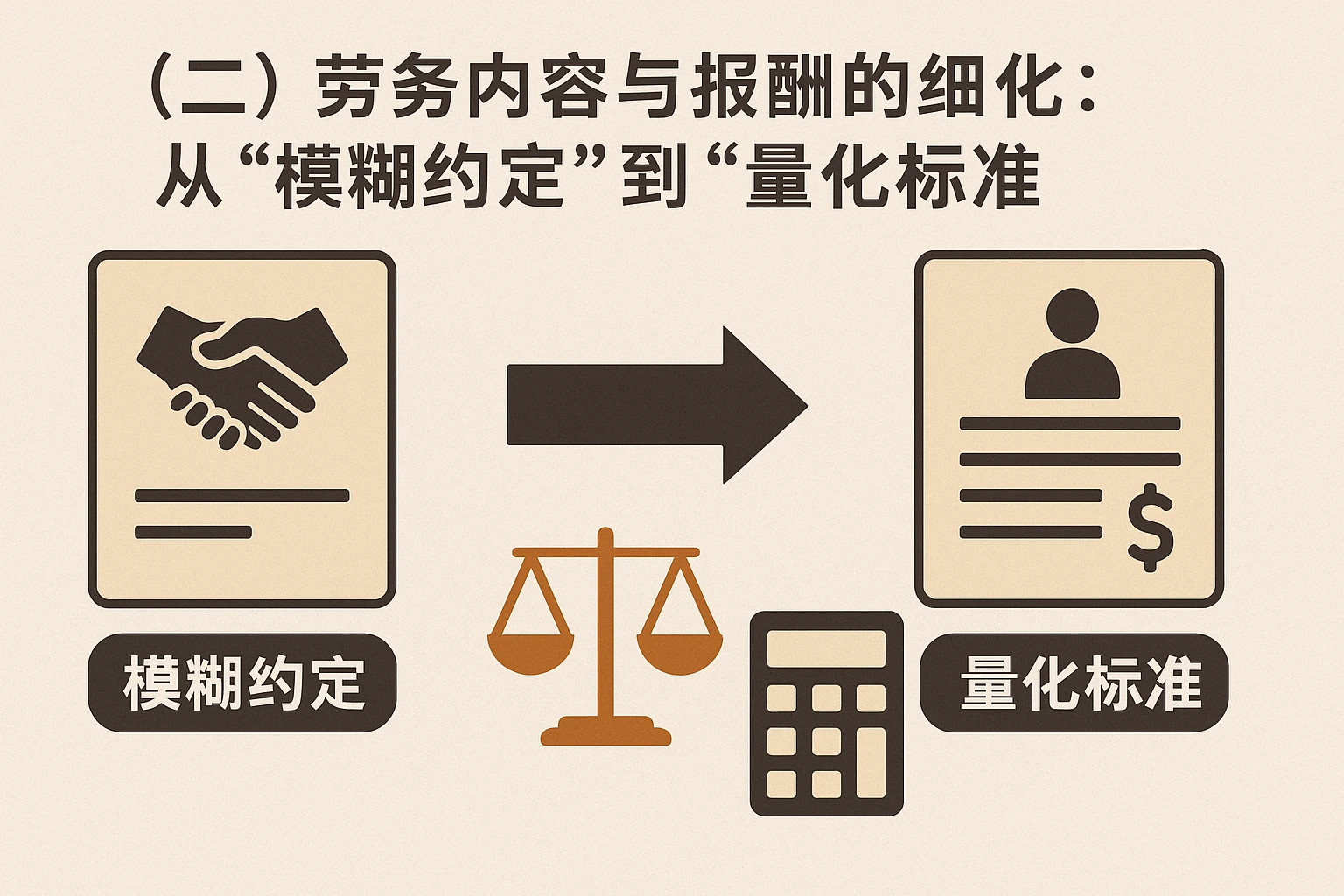 （二）劳务内容与报酬的细化：从“模糊约定”到“量化标准”
