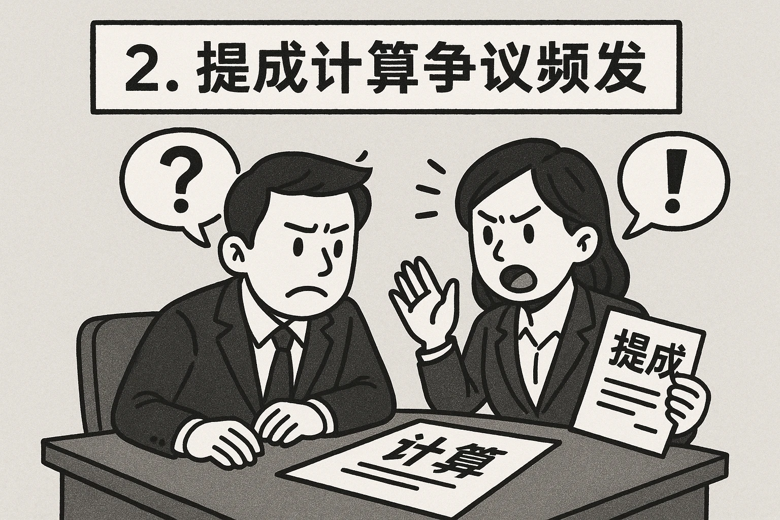 2. 提成计算争议频发