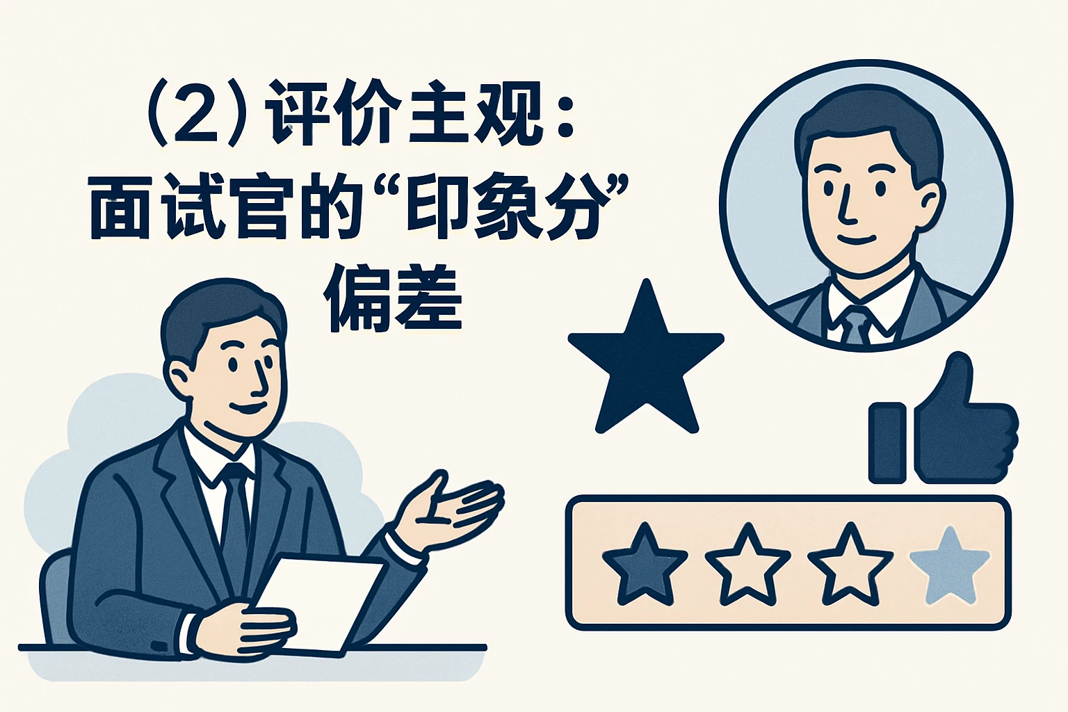 （2）评价主观：面试官的“印象分”偏差