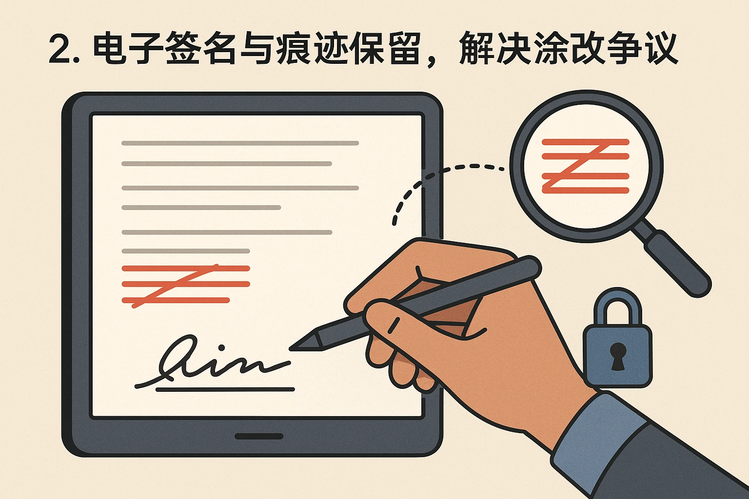 2. 电子签名与痕迹保留，解决涂改争议