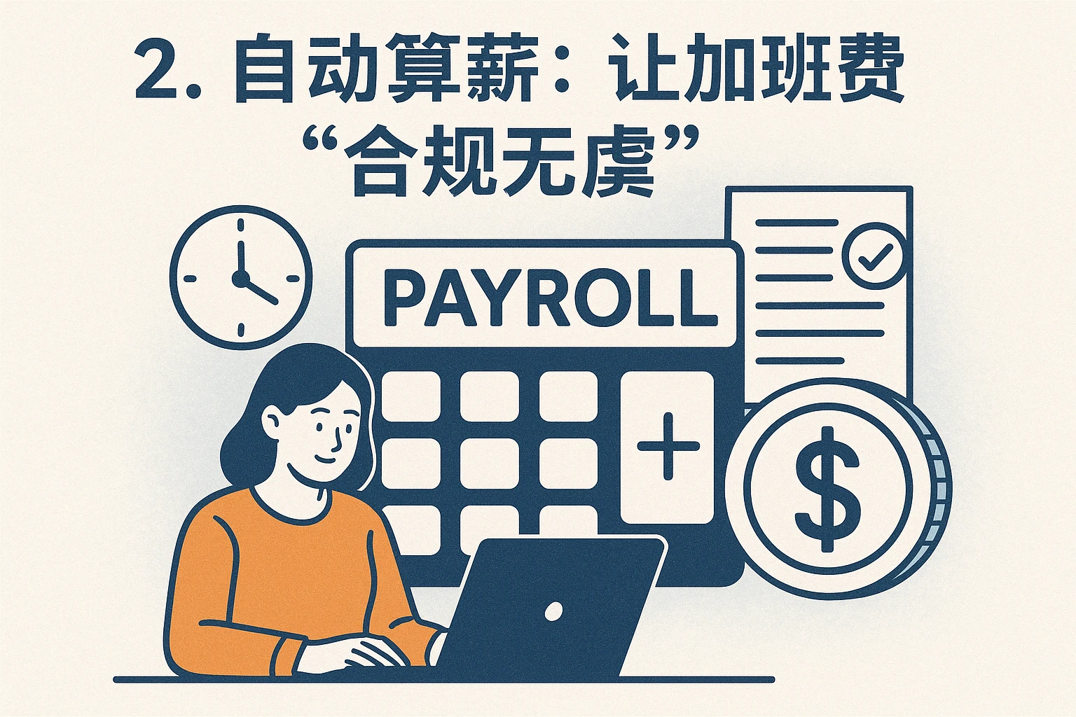 2. 自动算薪：让加班费“合规无虞”