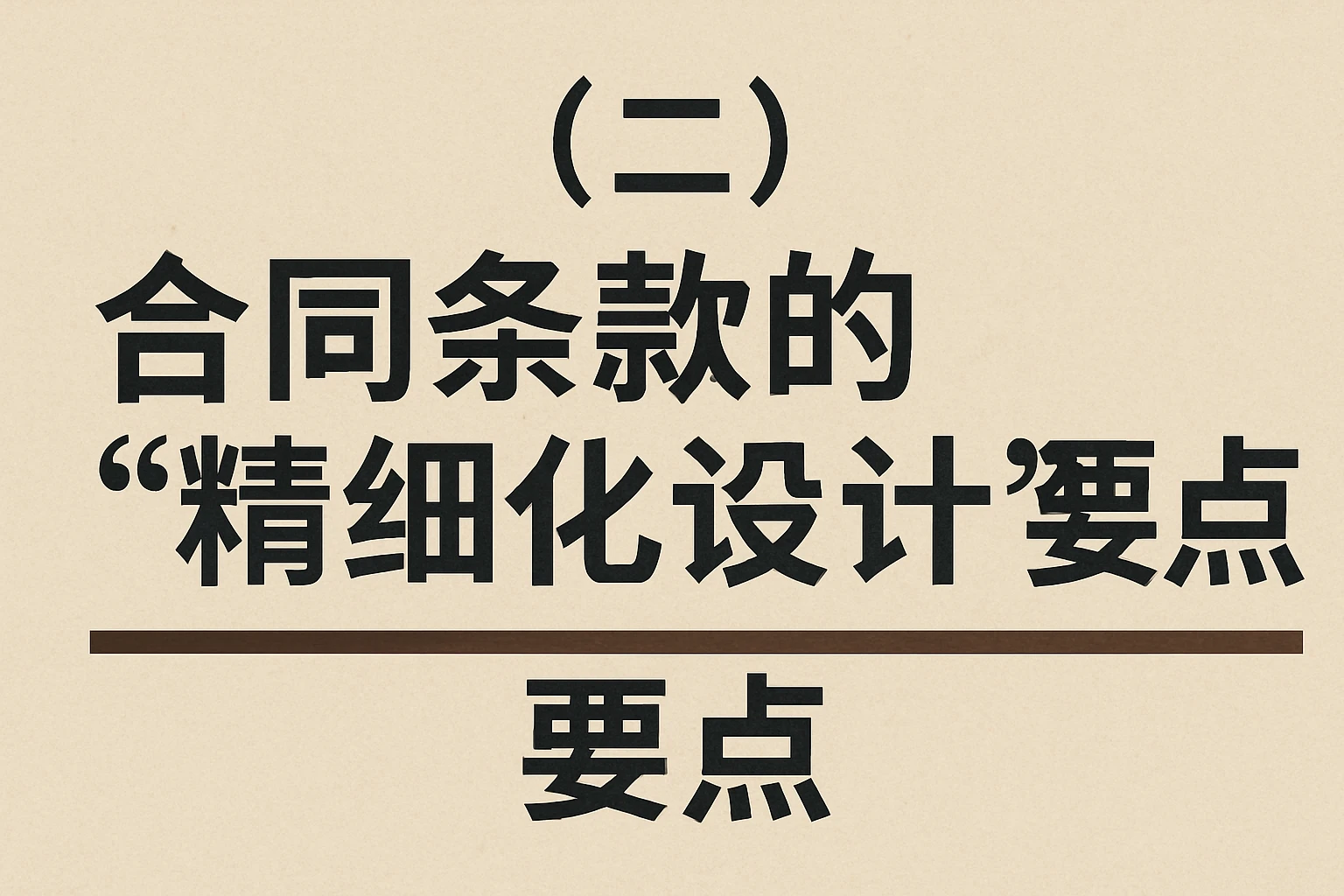 （二）合同条款的“精细化设计”要点