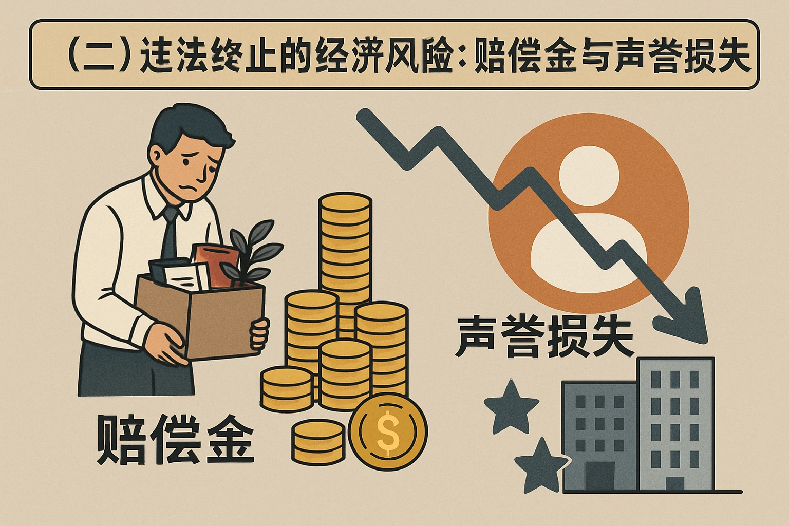 （二）违法终止的经济风险：赔偿金与声誉损失