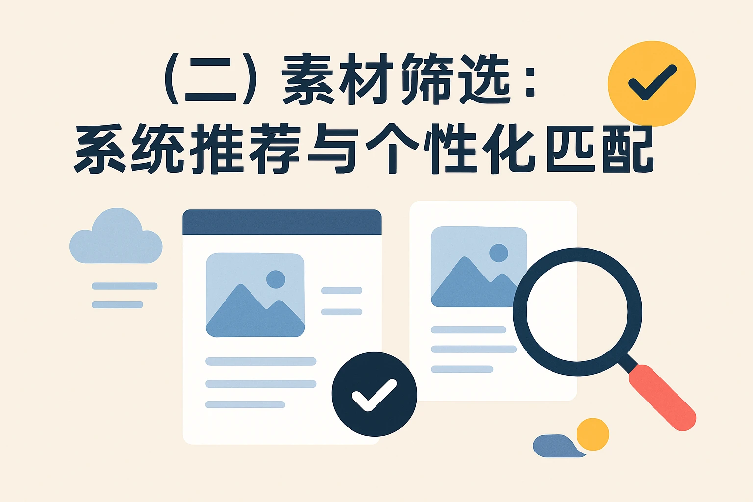 （二）素材筛选：系统推荐与个性化匹配