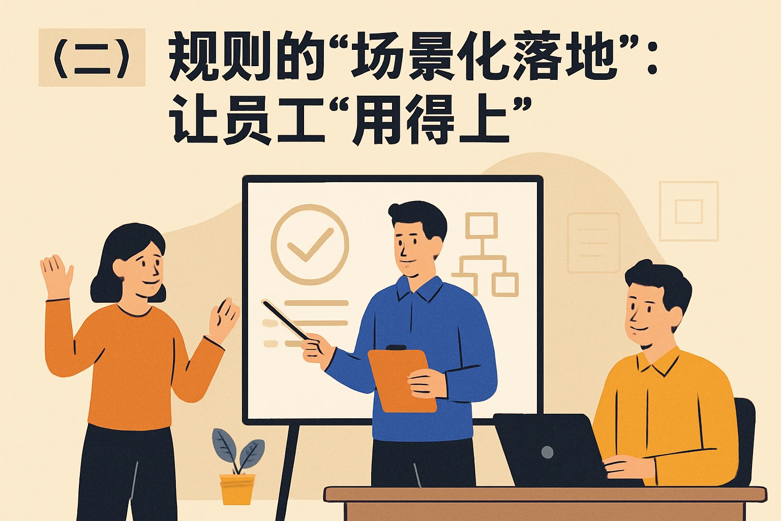 （二）规则的“场景化落地”：让员工“用得上”