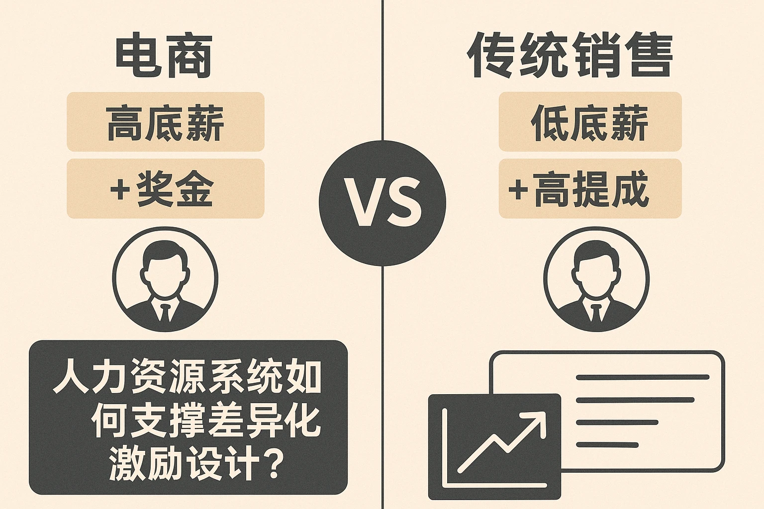 电商高底薪+奖金vs传统销售低底薪+高提成：人力资源系统如何支撑差异化激励设计？