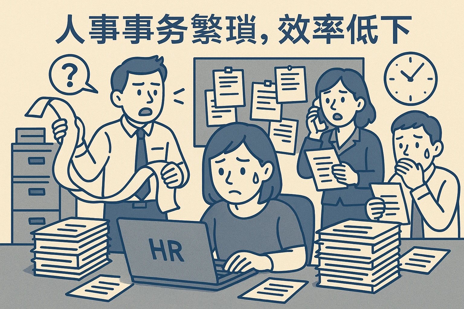 2. 人事事务繁琐，效率低下