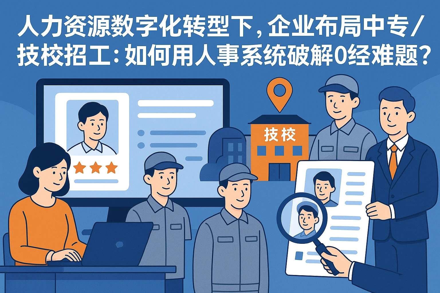 人力资源数字化转型下，企业布局中专/技校招工：如何用人事系统破解0经验难题？
