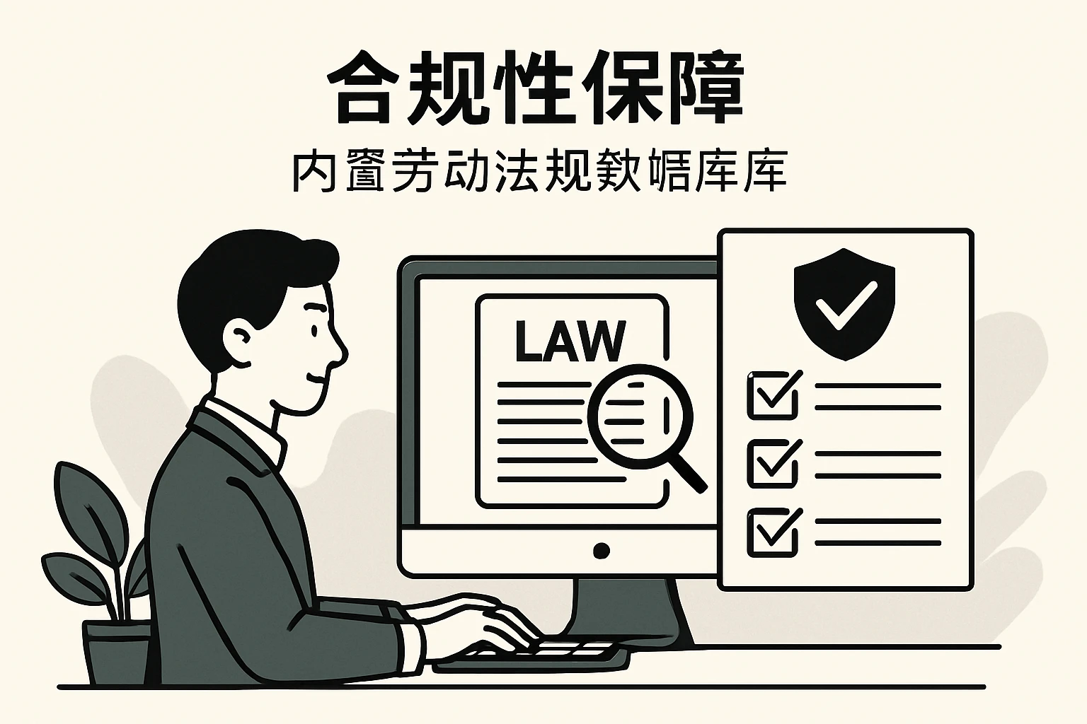 2. 合规性保障：内置劳动法规数据库