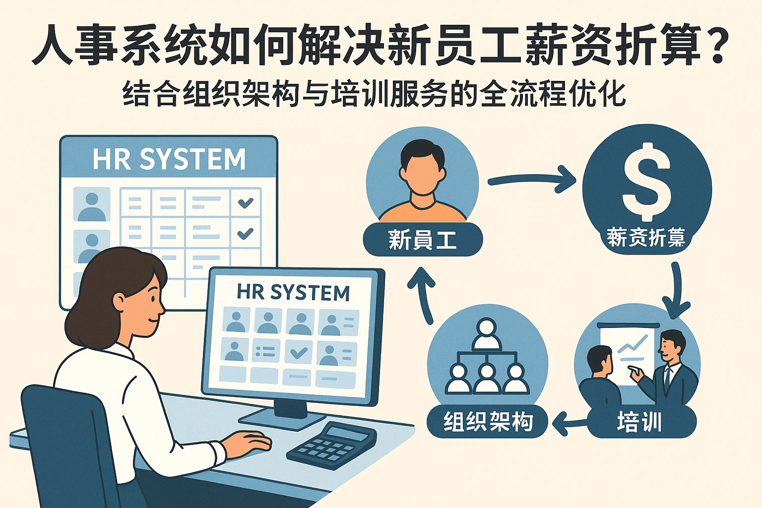 人事系统如何解决新员工薪资折算难题？结合组织架构与培训服务的全流程优化