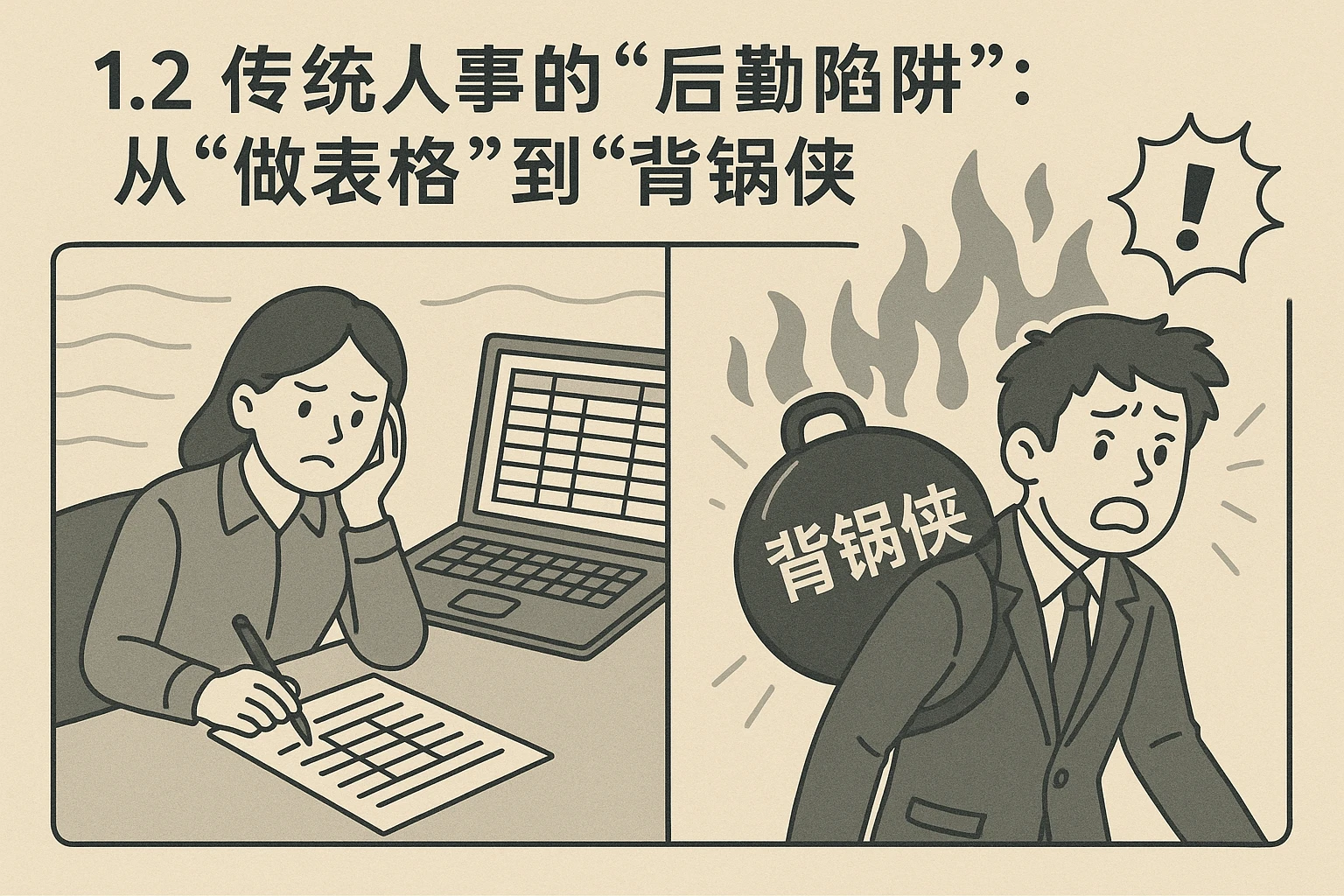 1.2 传统人事的“后勤陷阱”：从“做表格”到“背锅侠”
