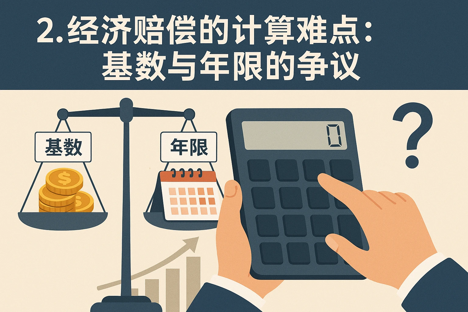 2. 经济赔偿的计算难点：基数与年限的争议