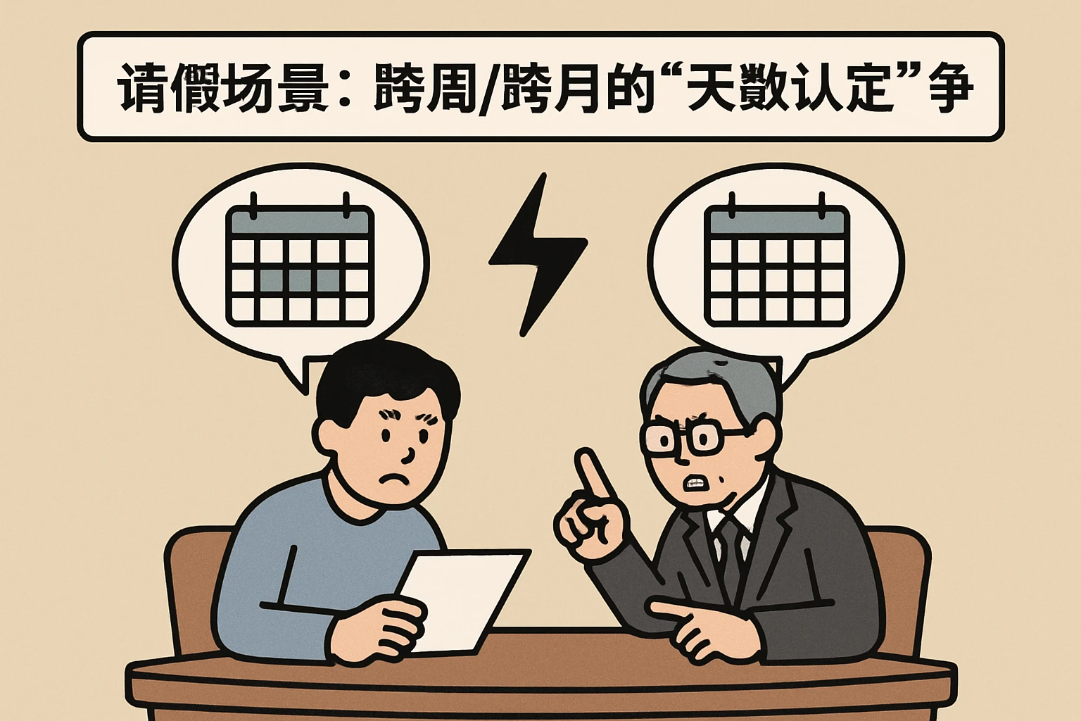 2. 请假场景：跨周/跨月的“天数认定”争议