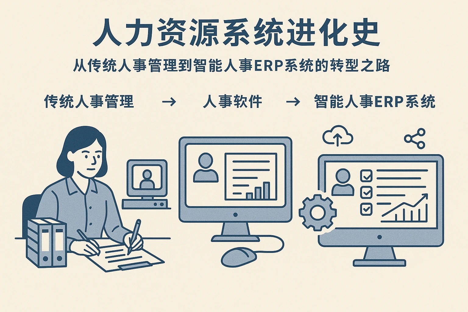 人力资源系统进化史：从传统人事管理到智能人事ERP系统的转型之路
