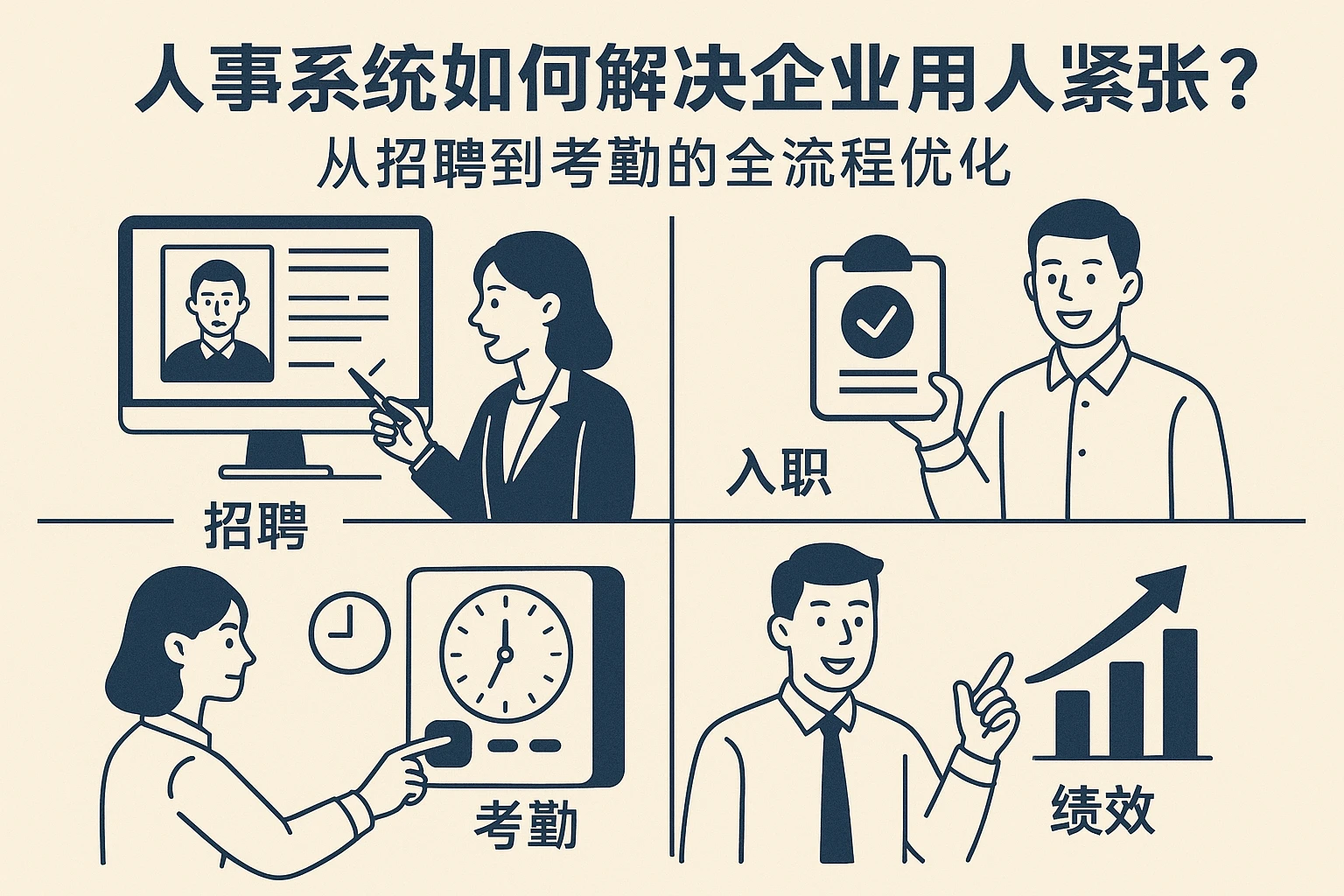 人事系统如何解决企业用人紧张？从招聘到考勤的全流程优化