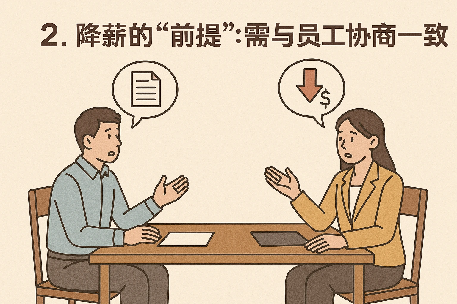 2. 降薪的“前提”：需与员工协商一致