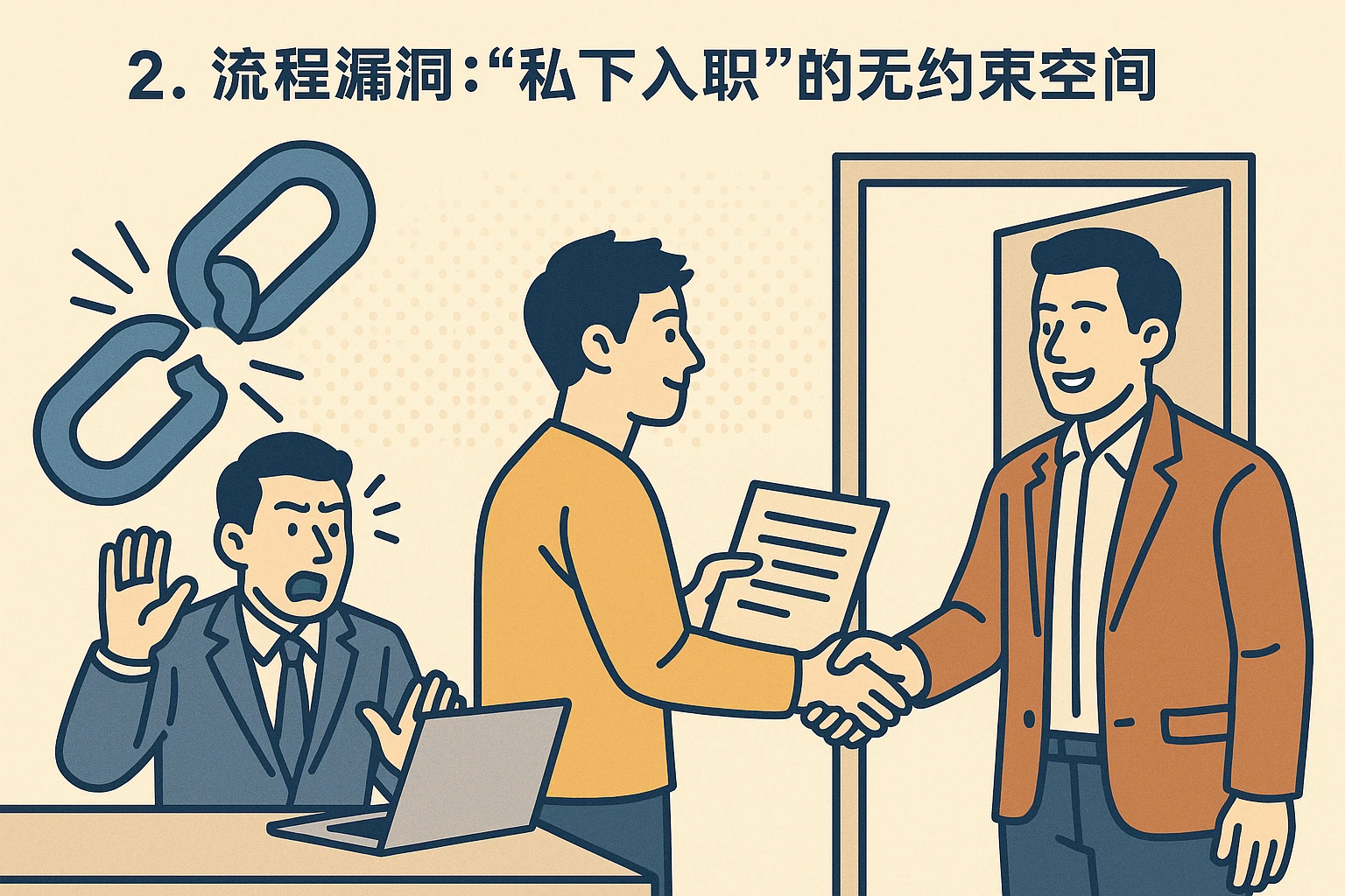 2. 流程漏洞：“私下入职”的无约束空间