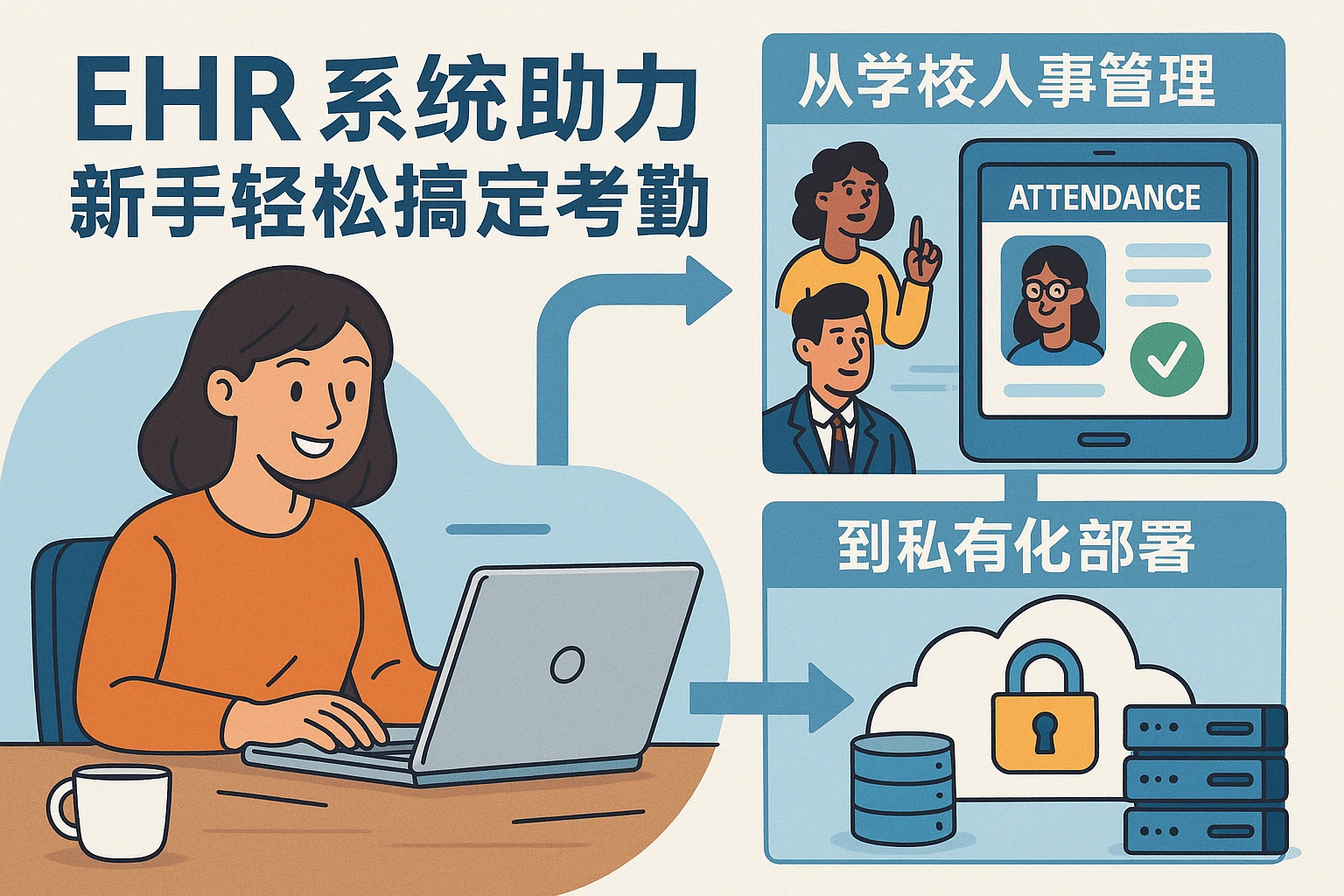 EHR系统助力新手轻松搞定考勤：从学校人事管理到私有化部署的全攻略