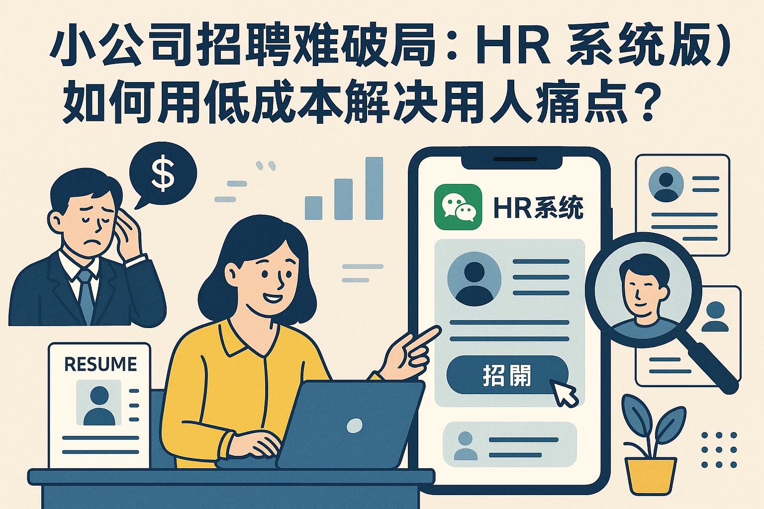 小公司招聘难破局：HR系统（微信版）如何用低成本解决用人痛点？