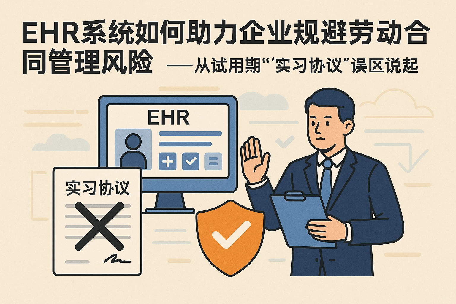 EHR系统如何助力企业规避劳动合同管理风险——从试用期“实习协议”误区说起
