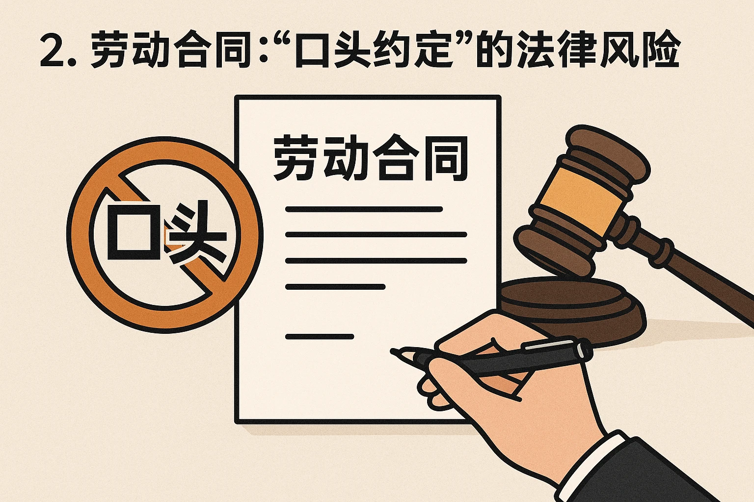 2. 劳动合同：“口头约定”的法律风险