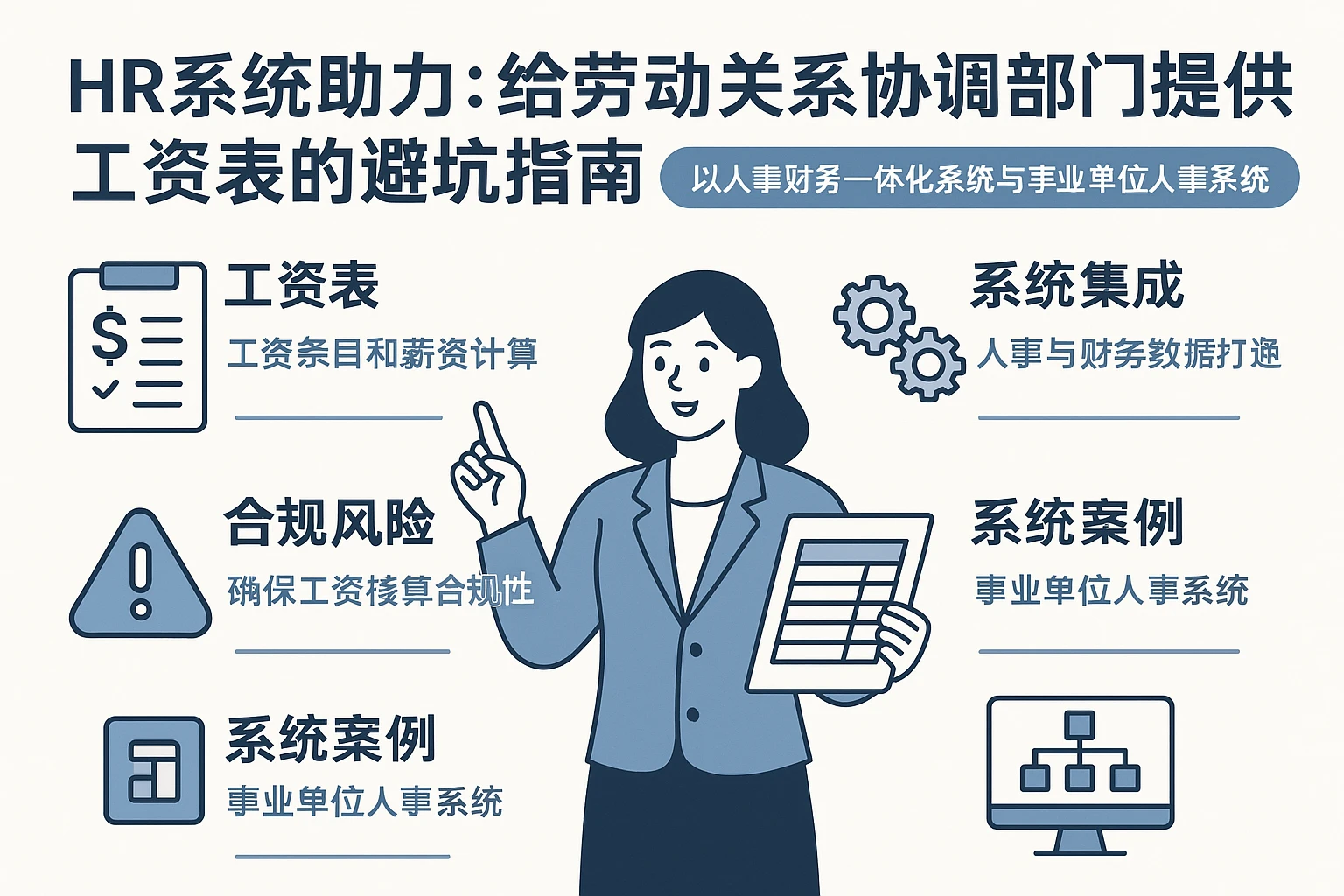 HR系统助力：给劳动关系协调部门提供工资表的避坑指南——以人事财务一体化系统与事业单位人事系统为例