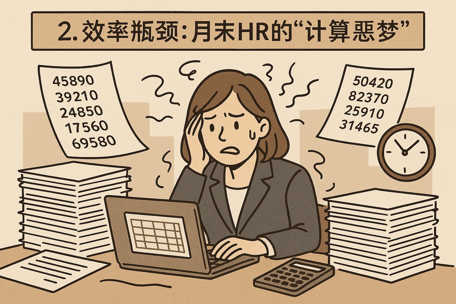 2. 效率瓶颈：月末HR的“计算噩梦”