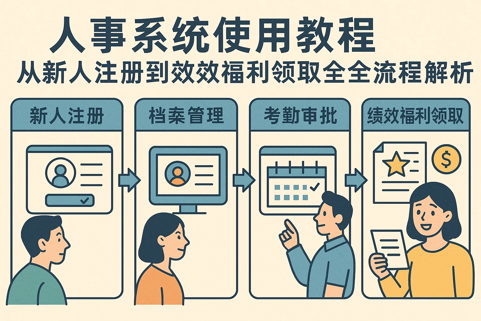 人事系统使用教程:从新人注册到绩效福利领取的全流程解析