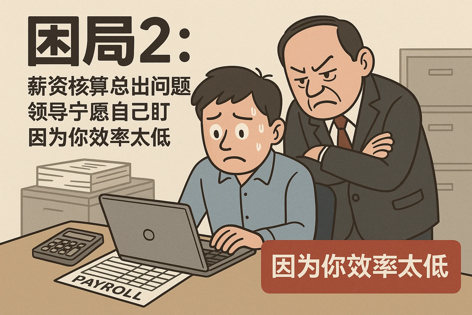 困局2：薪资核算总出问题，领导宁愿自己盯，因为你效率太低