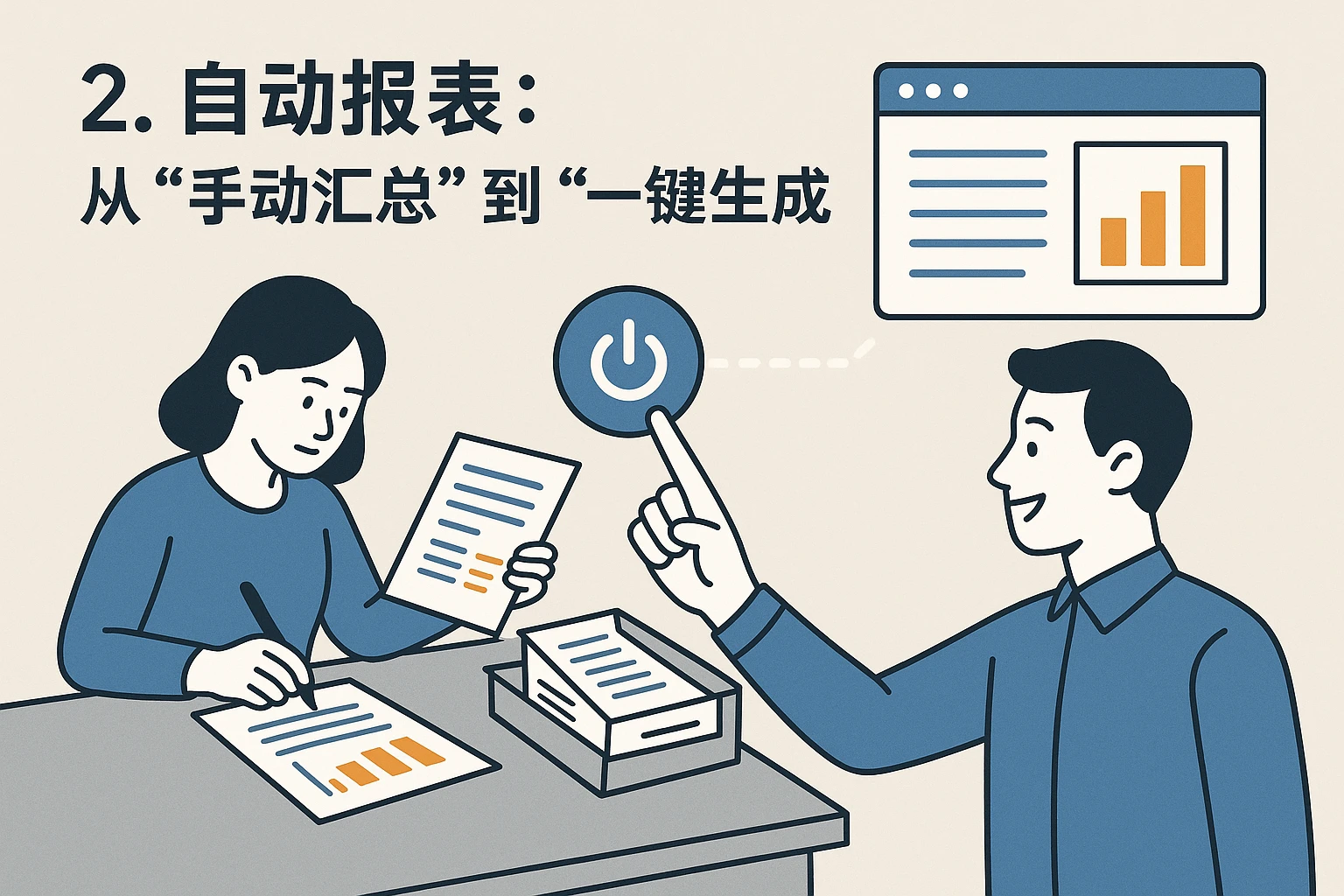 2. 自动报表：从“手动汇总”到“一键生成”