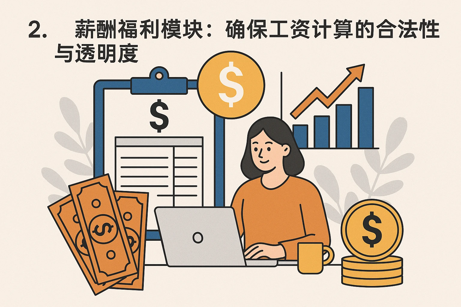 2. 薪酬福利模块：确保工资计算的合法性与透明度