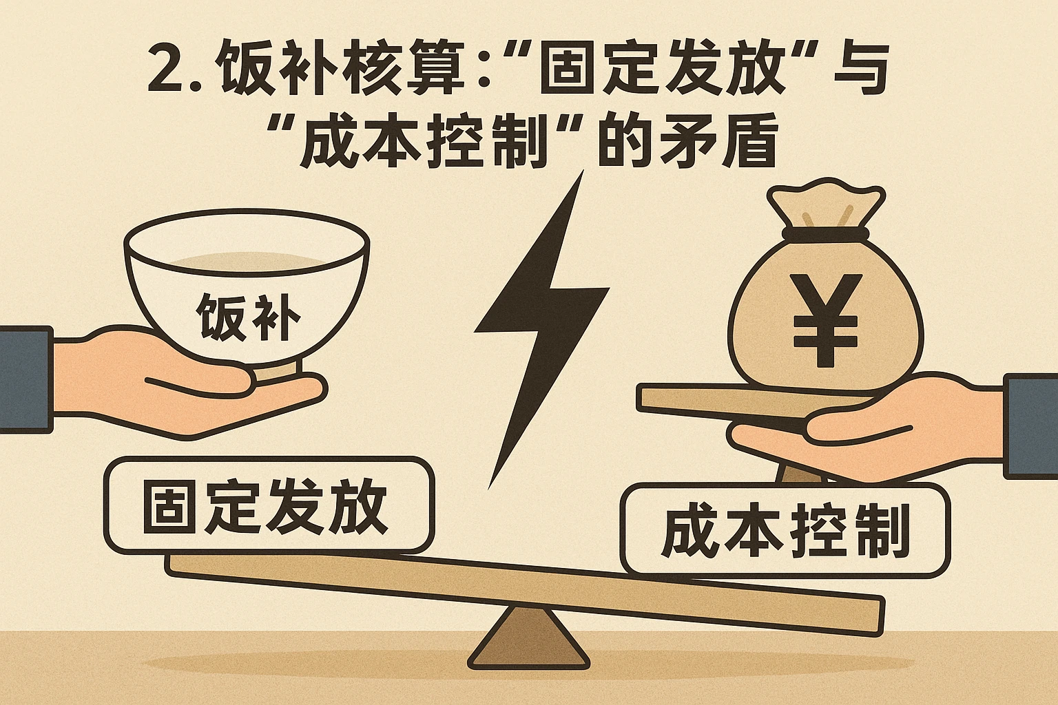 2. 饭补核算：“固定发放”与“成本控制”的矛盾