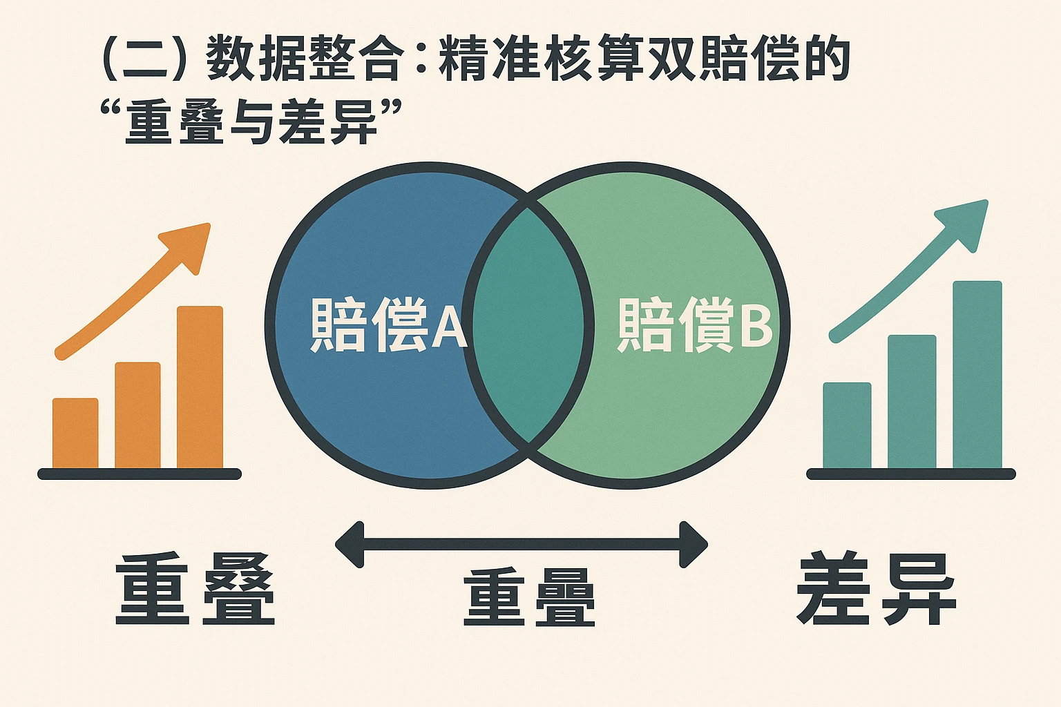（二）数据整合：精准核算双赔偿的“重叠与差异”
