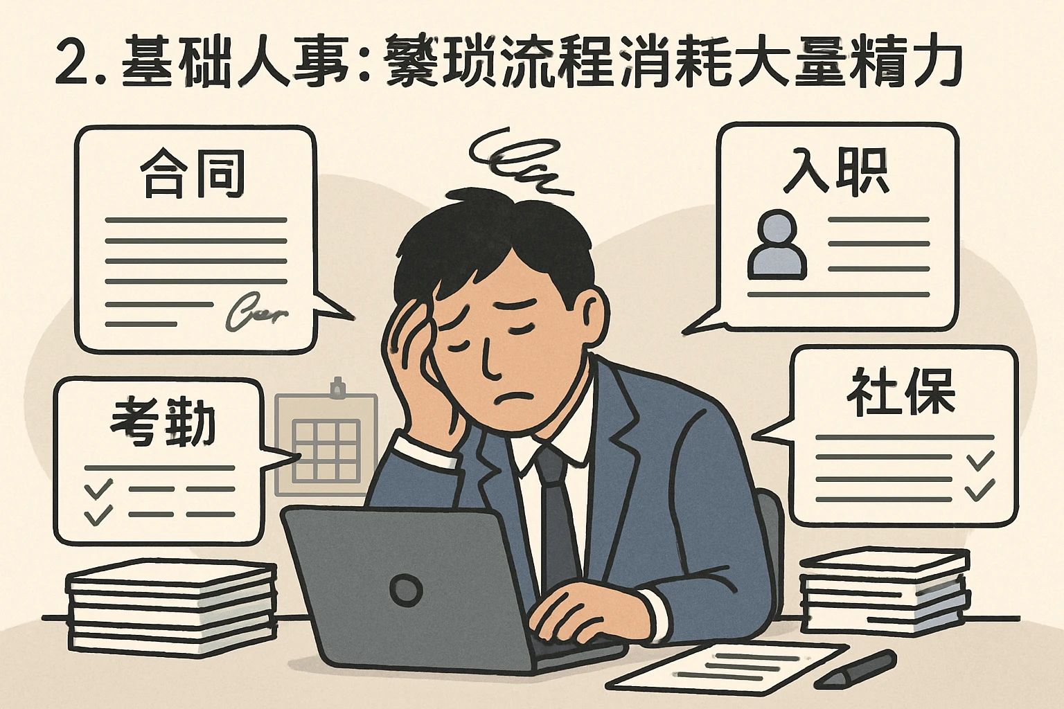 2. 基础人事：繁琐流程消耗大量精力