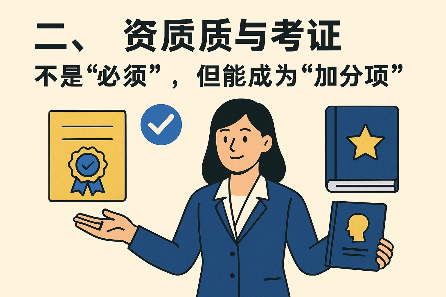 二、资质与考证：不是“必须”，但能成为“加分项”