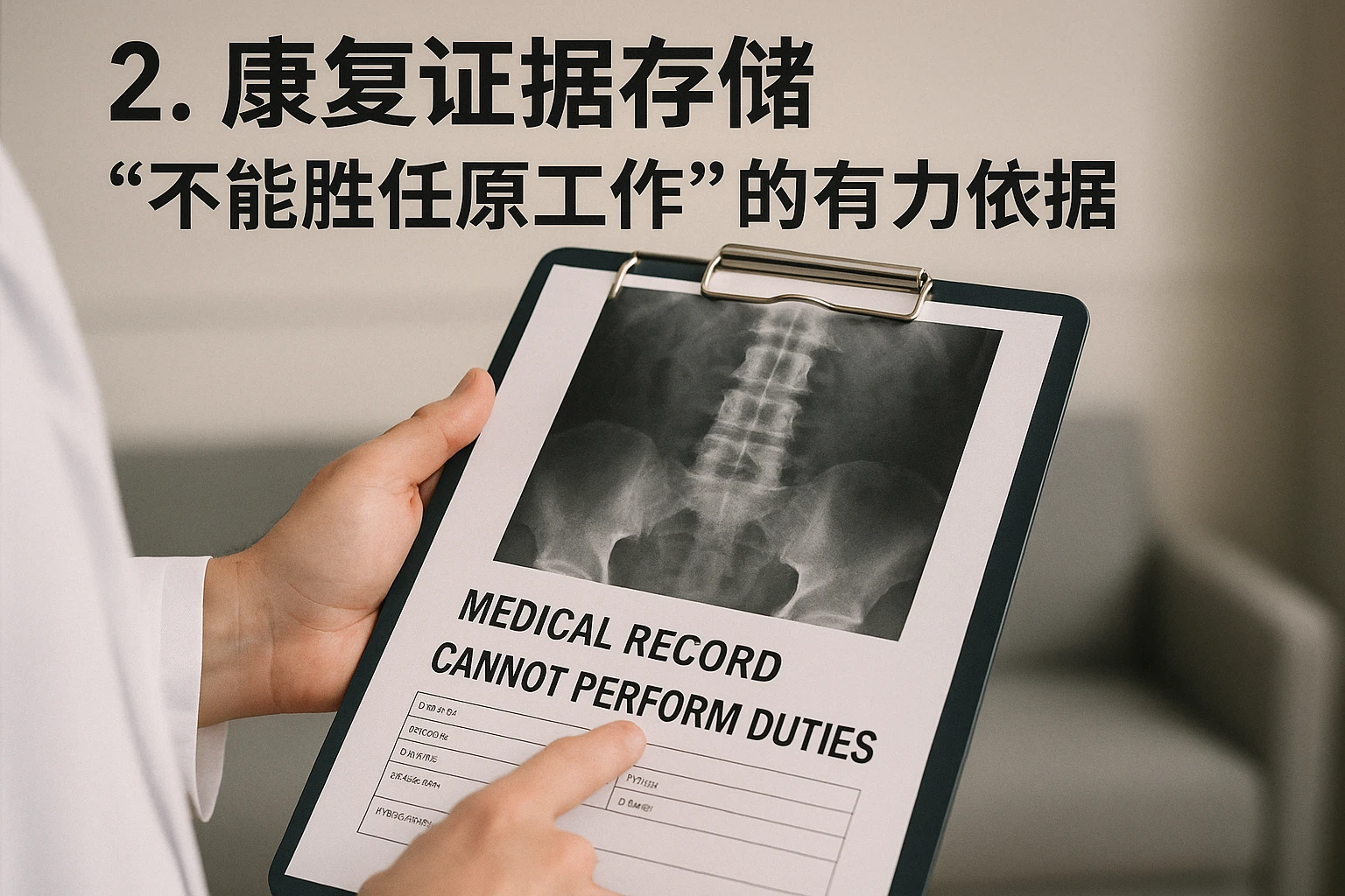 2. 康复证据存储：“不能胜任原工作”的有力依据