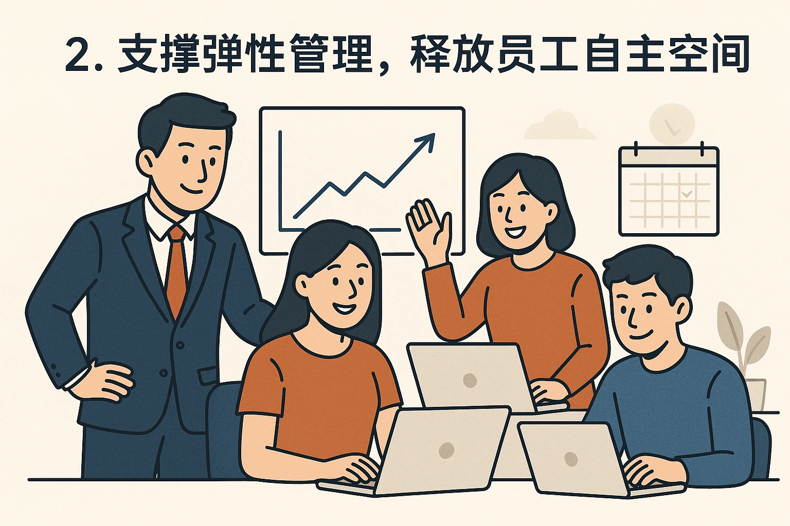 2. 支撑弹性管理，释放员工自主空间