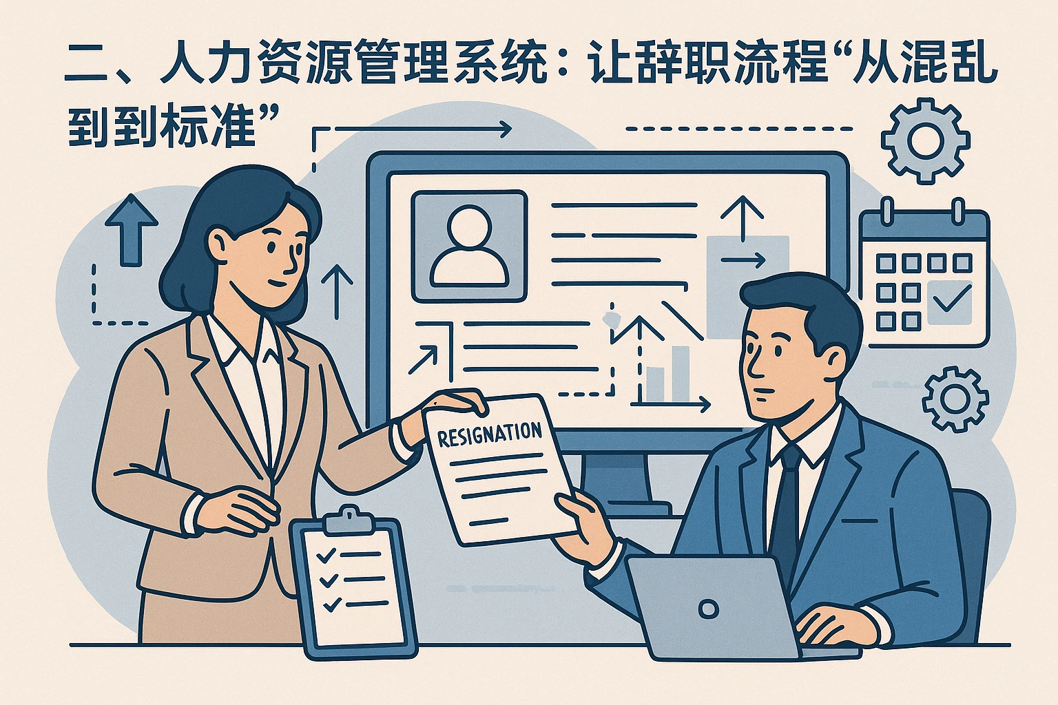 二、人力资源管理系统：让辞职流程“从混乱到标准”